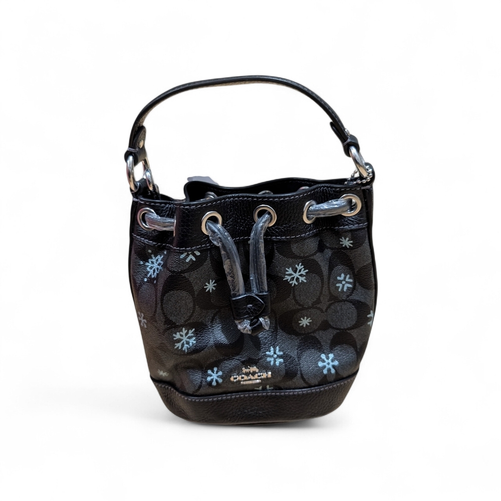 Coach Black and Blue Floral Mini Bag